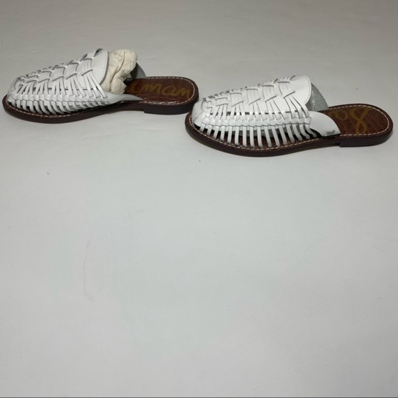 NWOT SAM EDELMAN Keelyn Harauche Mule leather white size 7 mule slip on - Picture 3 of 9